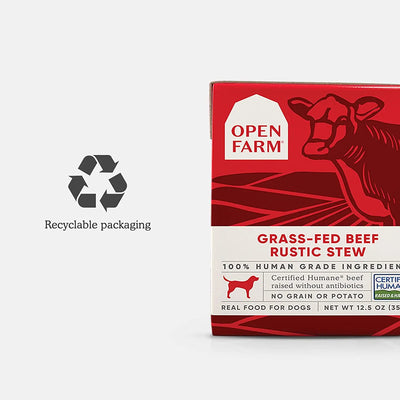 Open Farm® Grass-Fed Beef Rustic Stew Wet Dog Food 12.5oz case of 12 Open Farm