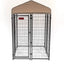 Outdoor Dog Kennel, Lockable Pet Playpen Crate, Welded Wire Steel Fence 4'x4'x6' Lucky Dog