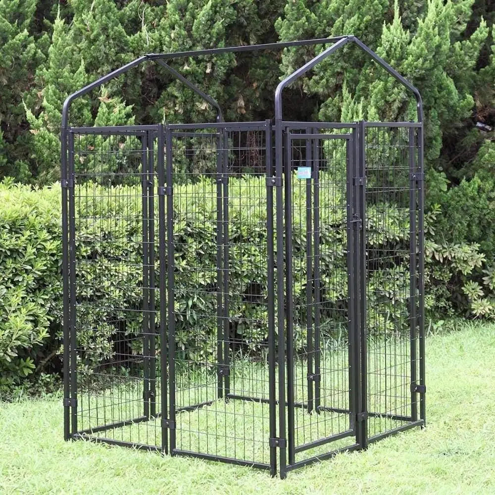 Outdoor Dog Pen Puppy Enclosures Play Pen Kennel with Gate & Roof Talis Us