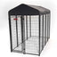 Outdoor Welded Pet Crate Kennel Cage with UV Protection Waterproof Cover and Roof 4'W x 8'L x 6'H Lucky Dog