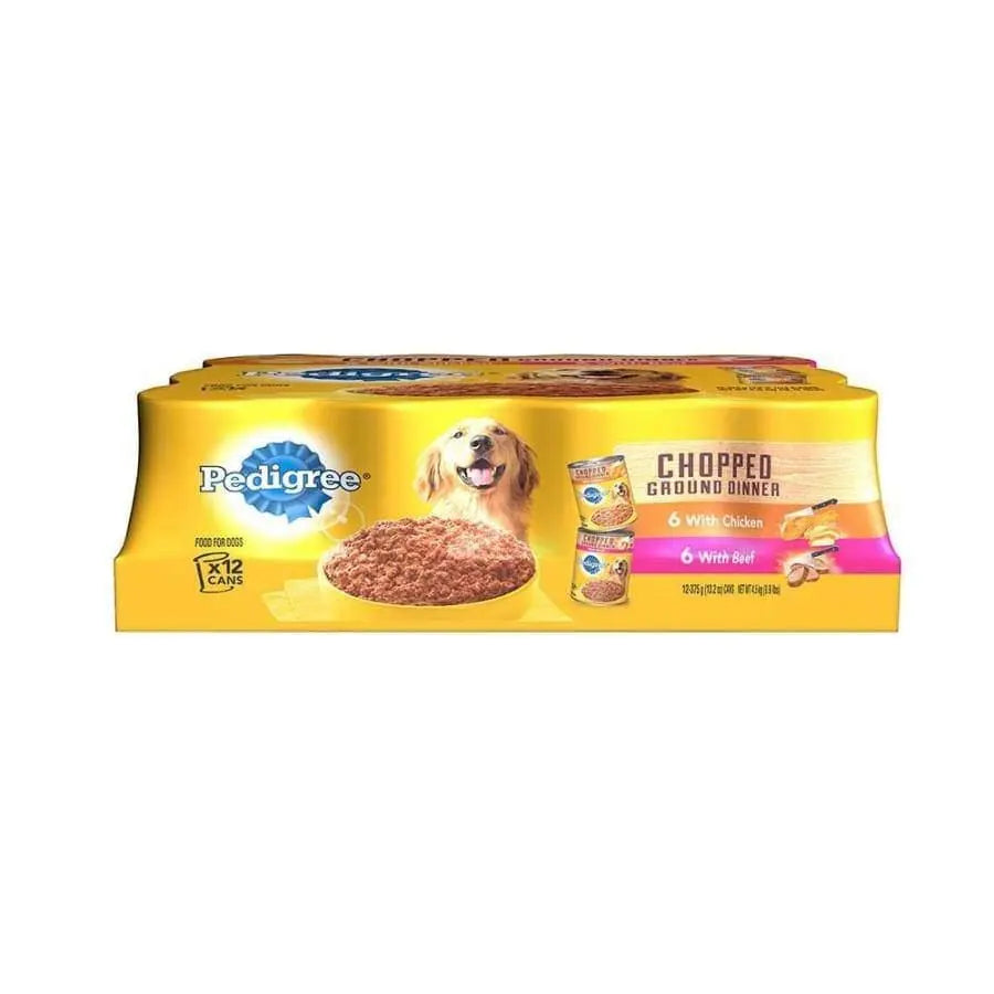 Pedigree Chopped Ground Dinner Multipack Beef & Chicken Dog Food 13.7 oz, 12 pk Pedigree