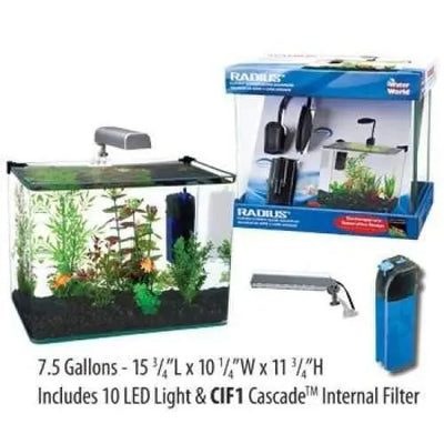 Penn-Plax Radius Aquarium Kit Small Fish Tank with Filter and Light 7.5 Gallon Tank Penn-Plax Aqua