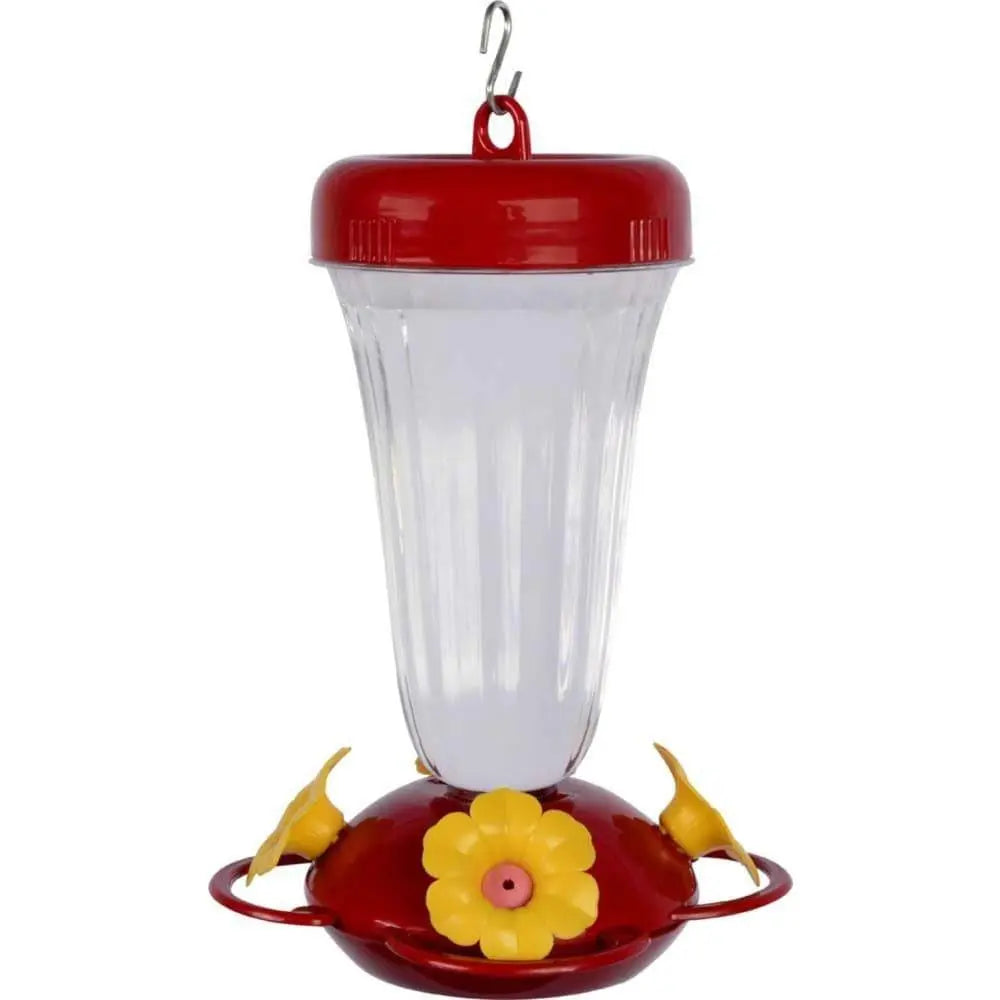 Perky-Pet Flower Top Fill Plastic Hummingbird Feeder Clear, Red, Yellow 1ea Perky-Pet