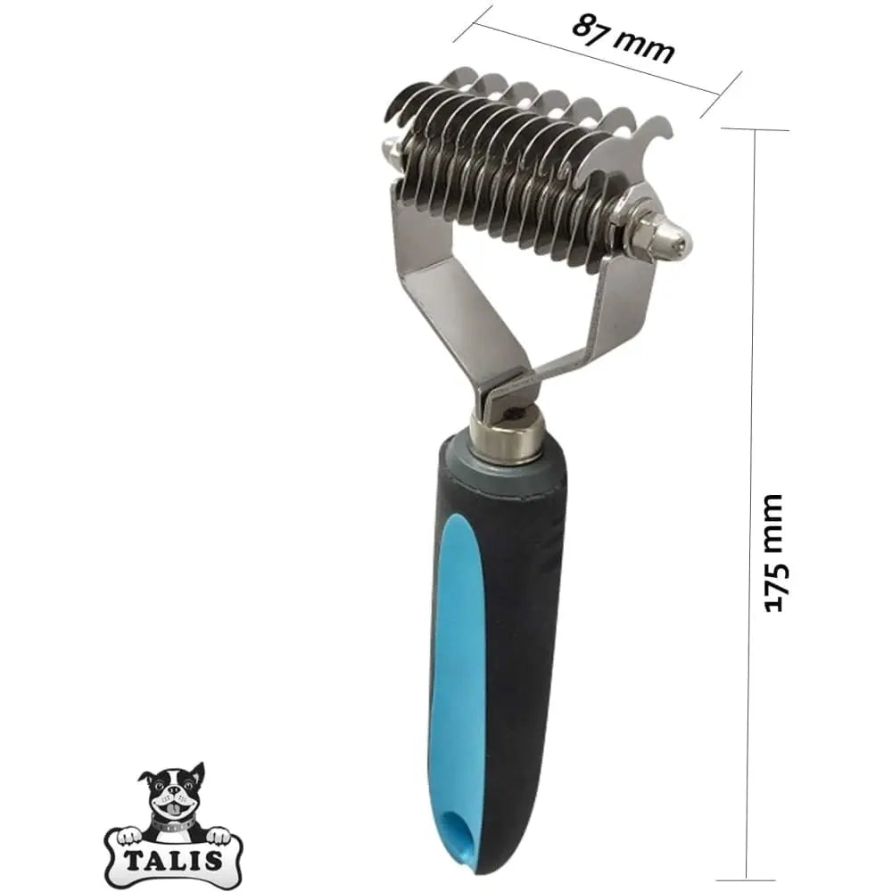 Pet Dematting Comb Grooming Tool Undercoat Rake - 2 Sided Stainless Talis Us