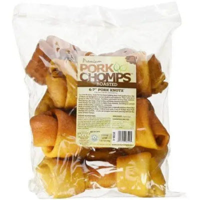 Pork Chomps Premium Roasted 6-7" Pork Knotz Bones Scott Pet