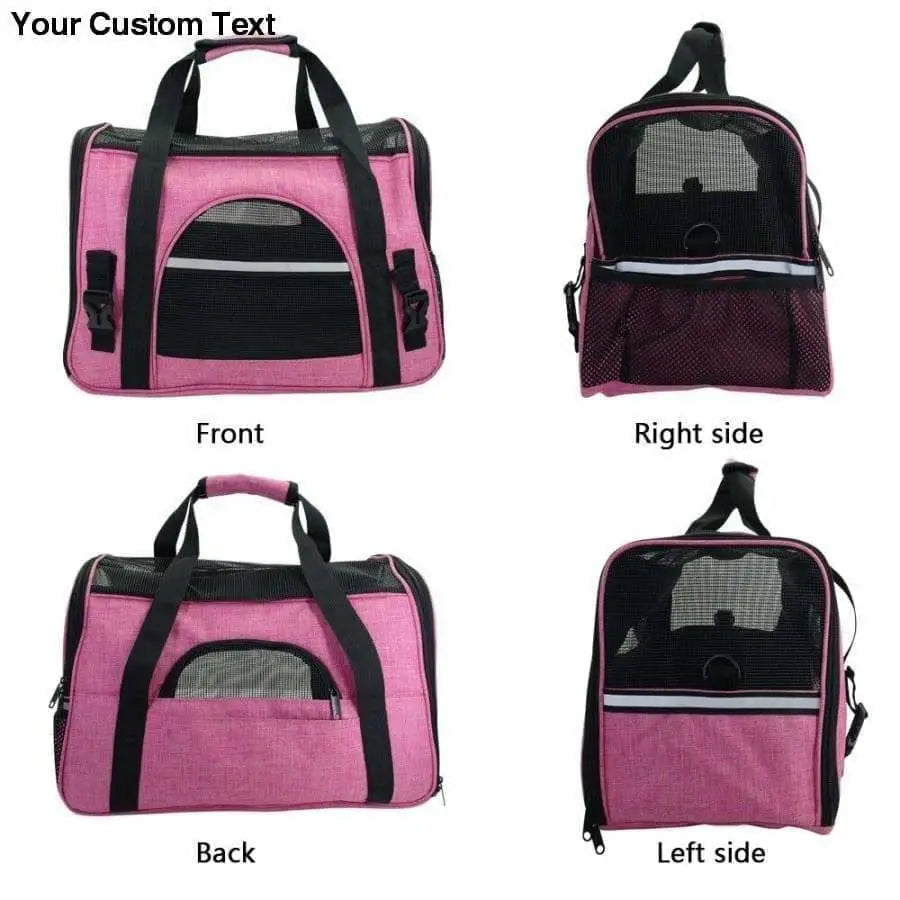 Portable Cat Bag Backpack Breathable Mesh Pet Fuchsia Nesoi