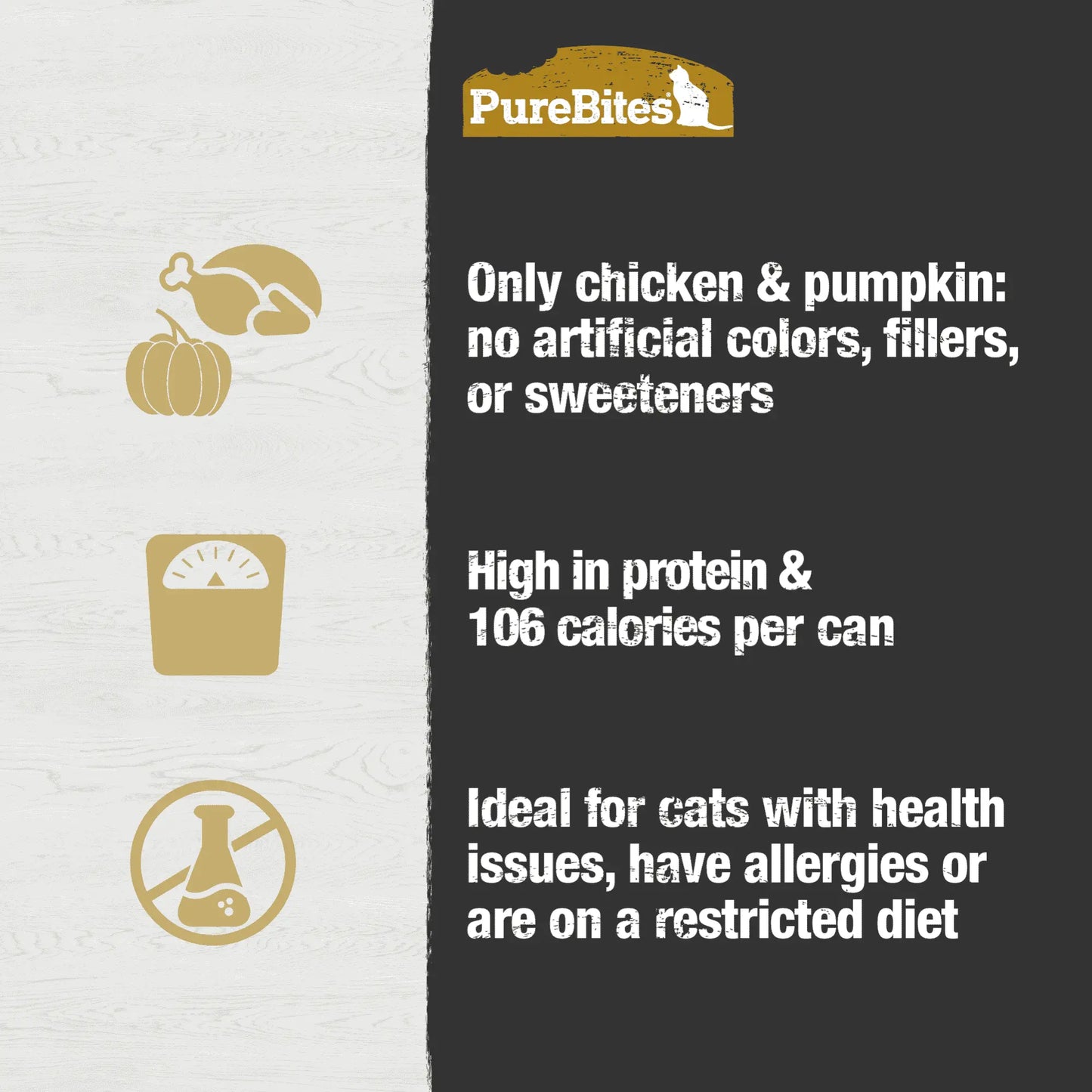 PureBites 100% Pure Chicken & Pumpkin Pure Protein Pate Cat Food 12 / 2.5 oz Pure Treats