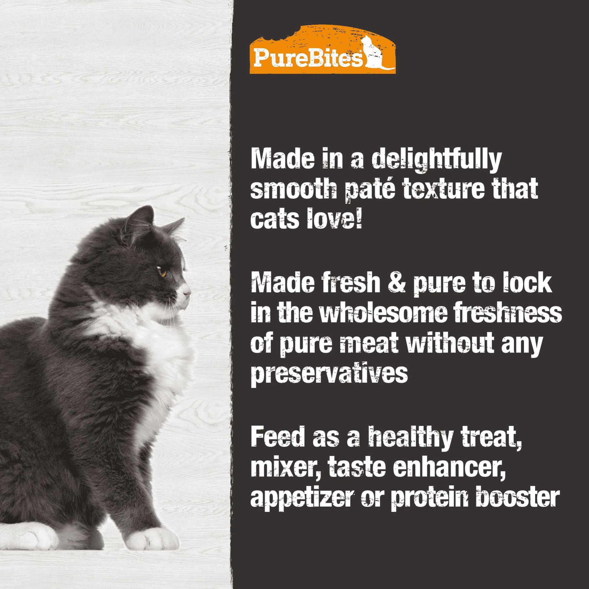 PureBites 100% Pure Protein Duck Pate Cat Food 12 / 2.5 oz Pure Treats