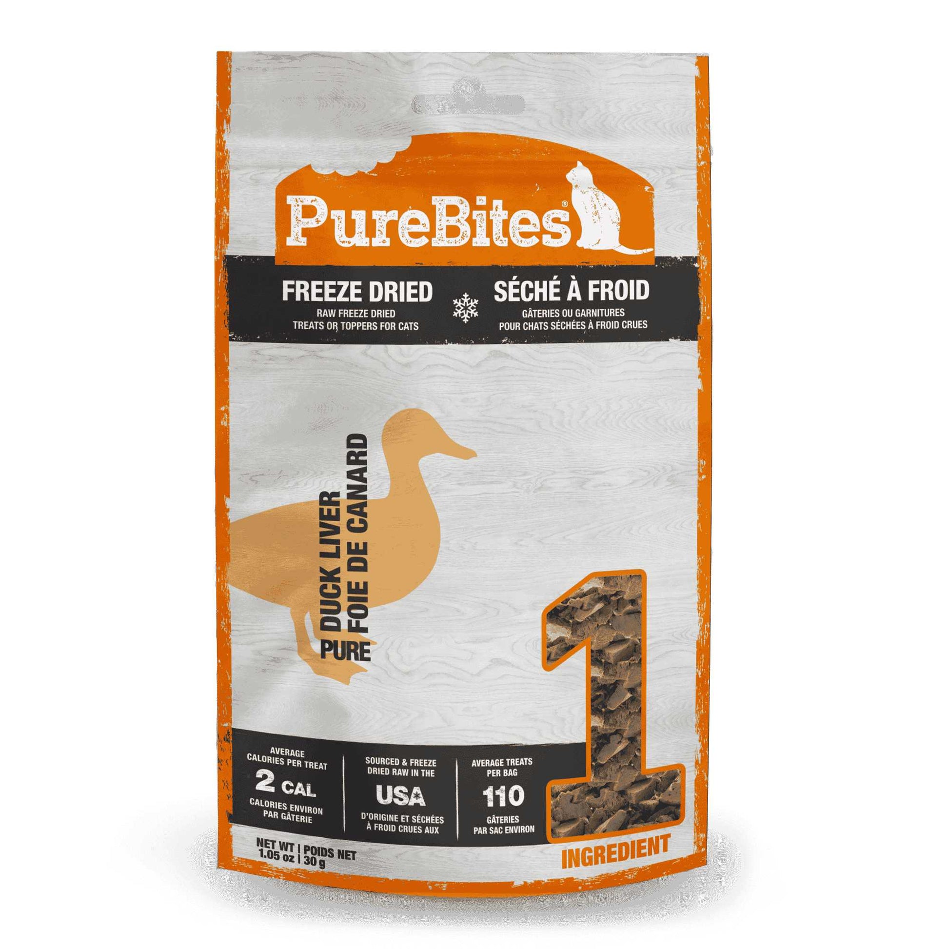 PureBites Duck Liver Freeze-Dried Cat Treats 1.05 oz Pure Treats