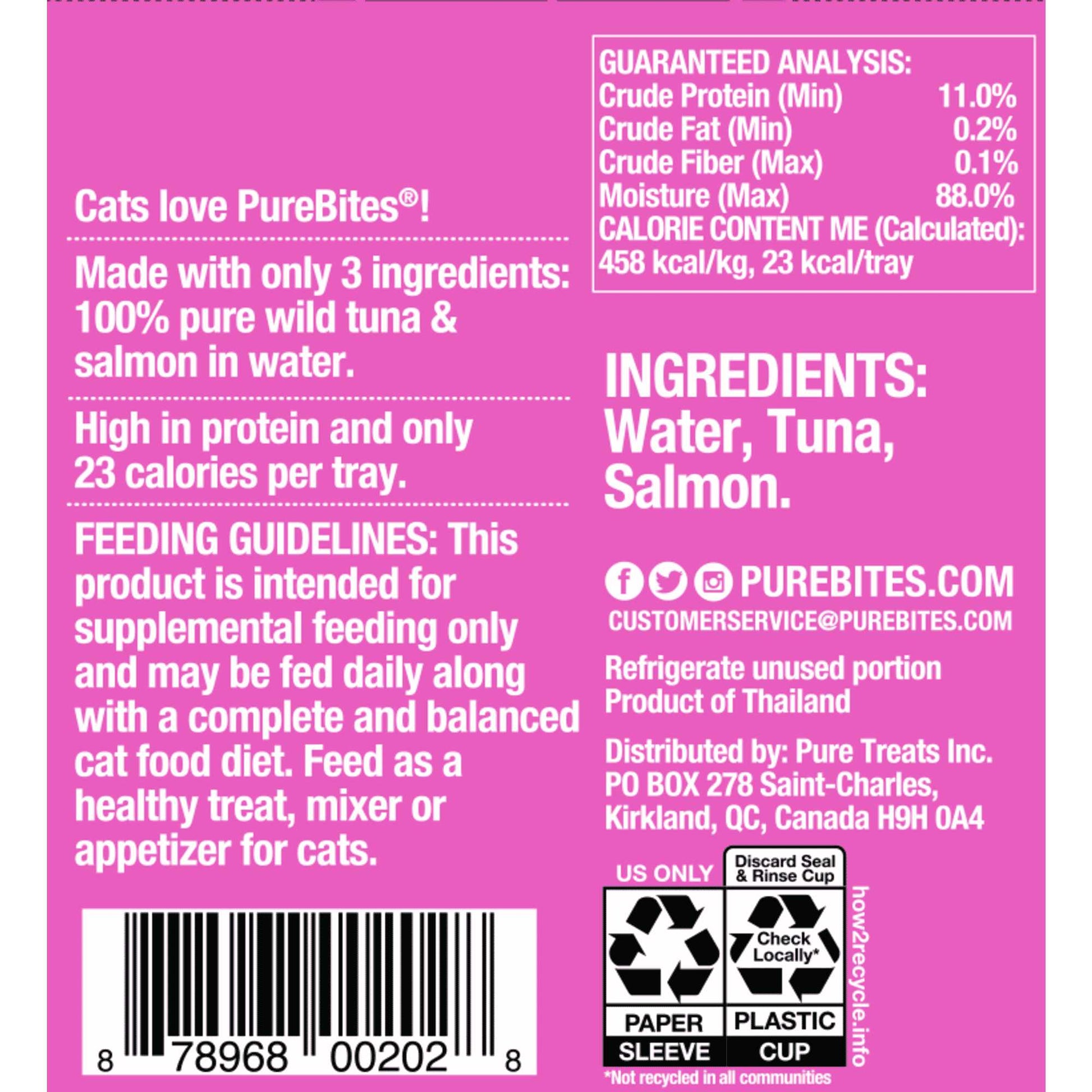 PureBites Mixers Wild Skipjack Tuna & Wild Alaskan Salmon in Water Cat Food Pure Treats