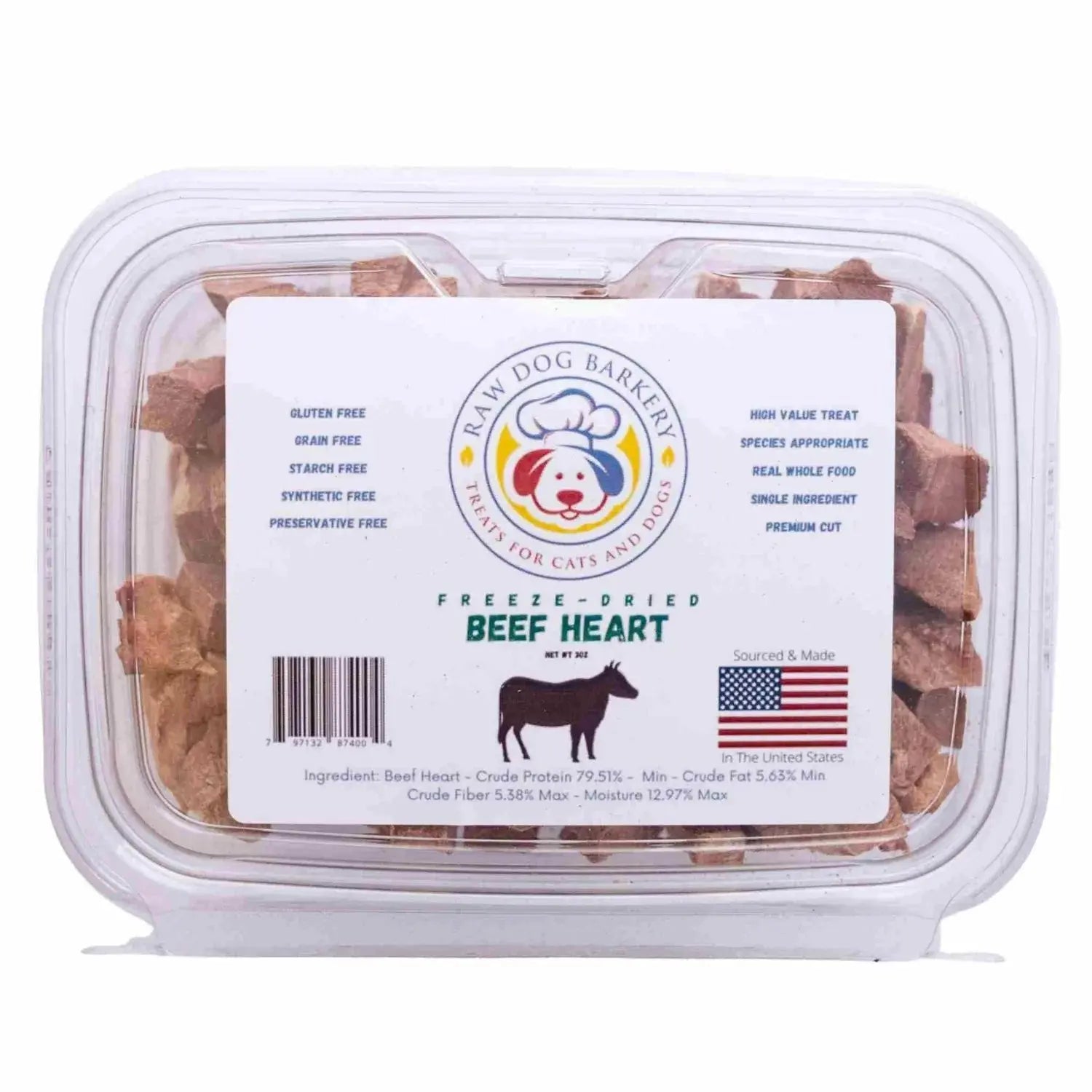 Raw Dog Barkery Beef Heart Freeze-Dried Dog Treats Raw Dog Barkery