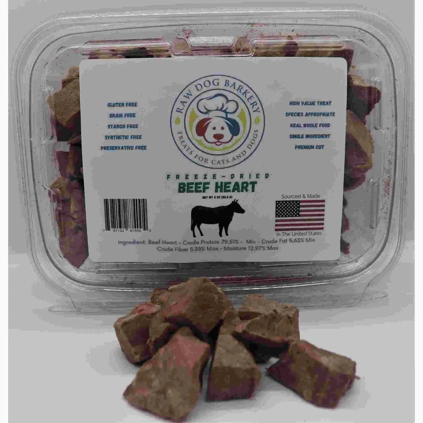 Raw Dog Barkery Beef Heart Freeze-Dried Dog Treats Raw Dog Barkery