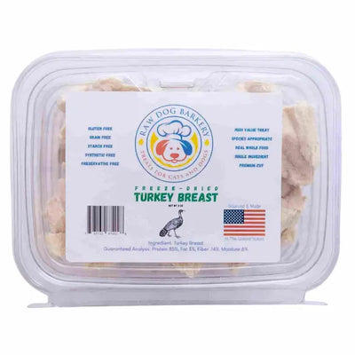 Raw Dog Barkery Turkey Breast Freeze-Dried Dog Treats 3oz Raw Dog Barkery