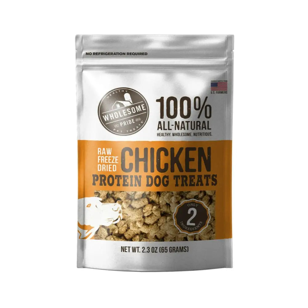 Raw Freeze Dried Chicken Dog Treats, Orange, 2.3 Oz Wholesome Pride