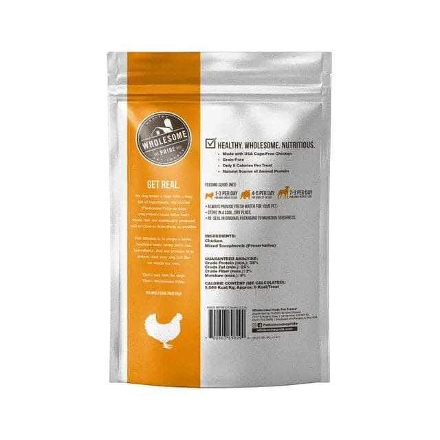 Raw Freeze Dried Chicken Dog Treats, Orange, 2.3 Oz Wholesome Pride