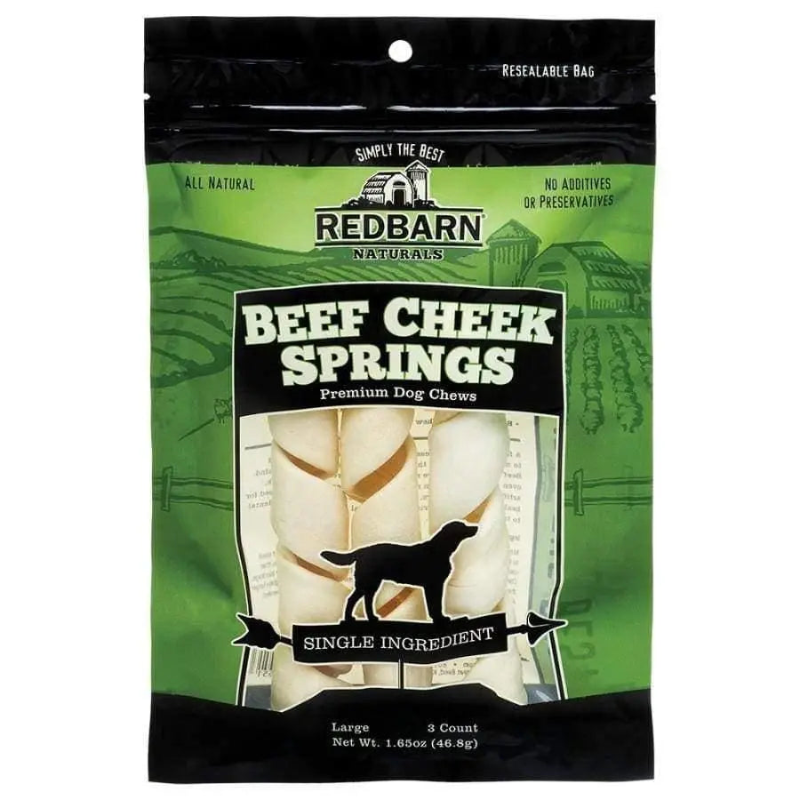 Redbarn Pet Products Beef Cheek Spring Dog Treat 1ea/3 pk Redbarn