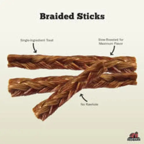 Redbarn Pet Products Beef Esophagus Braided Stick Dog Treat Redbarn