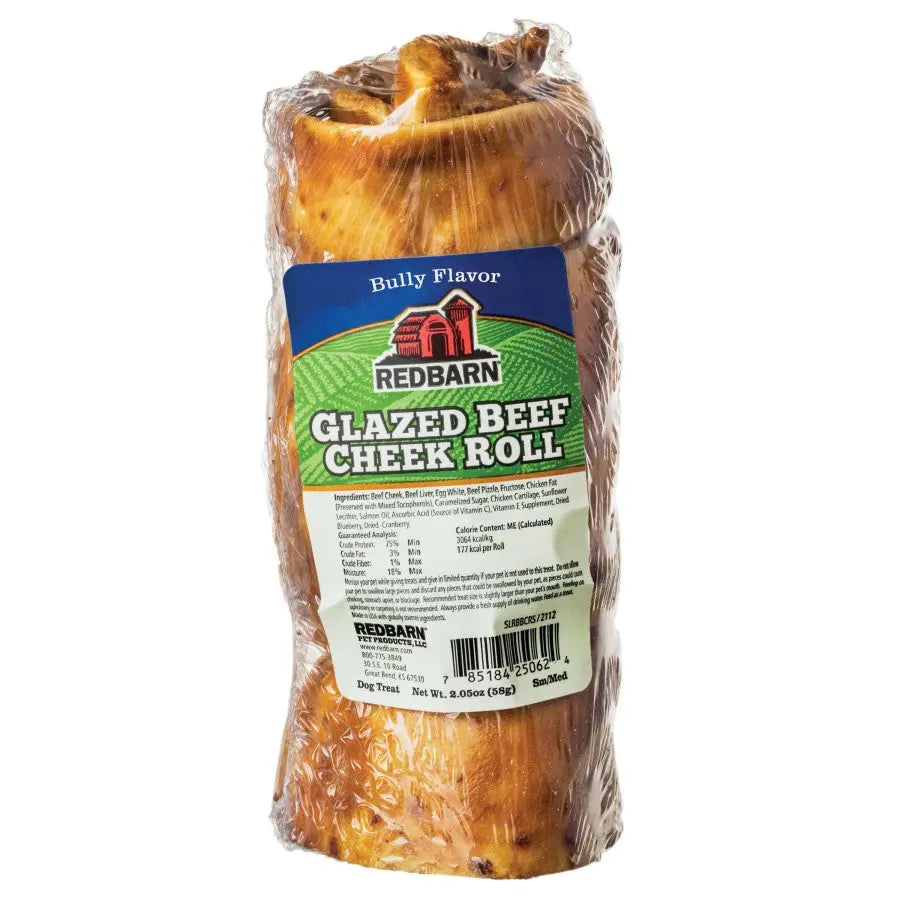 Redbarn Pet Products Glazed Beef Cheek Roll Dog Treat Redbarn