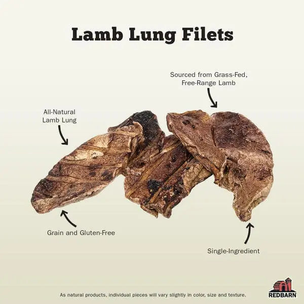 Redbarn Pet Products Lamb Lung Filets Dog Treat Redbarn