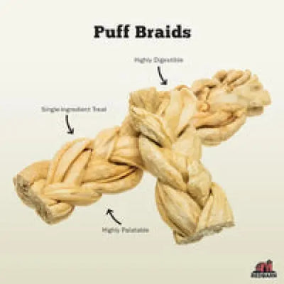 Redbarn Pet Products Puff Braid Dog Treat Redbarn