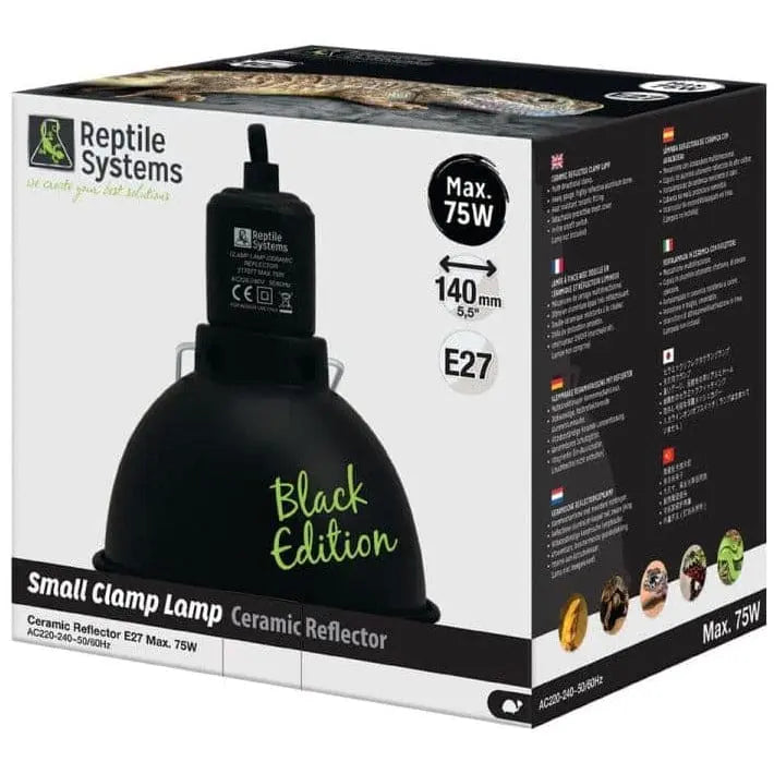 Reptile Systems Clamp Lamp Ceramic Reflector Black Edition Reptile Systems