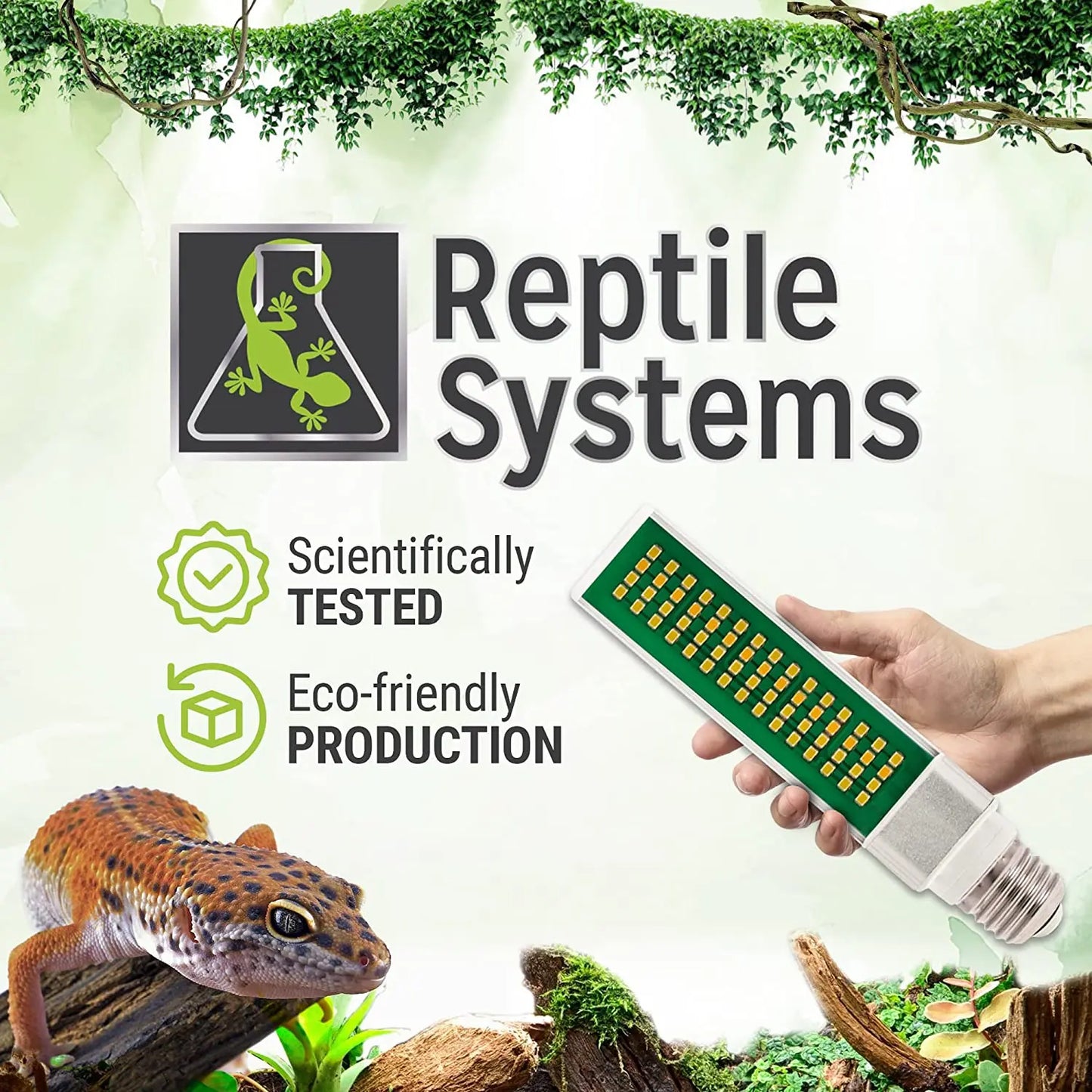 Reptile Systems New Dawn LED 6500K Bulb Lighting for Natural Plant Growth in Terrariums, Vivariums Talis Us