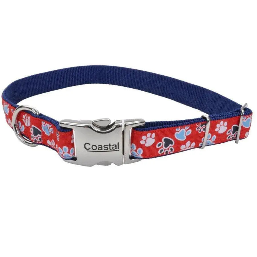 Ribbon Adjustable Nylon Dog Collar with Metal Buckle Ribbon CPD