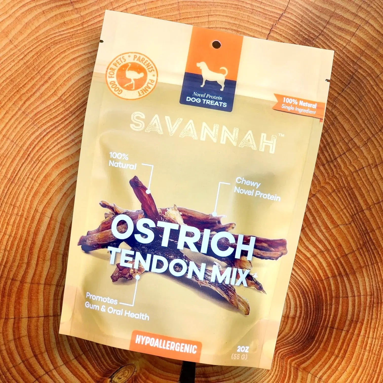 Savannah Chewy Ostrich Tendon Mix. Long-lasting, Natural Dog Chew Treat Savannah Pet Food