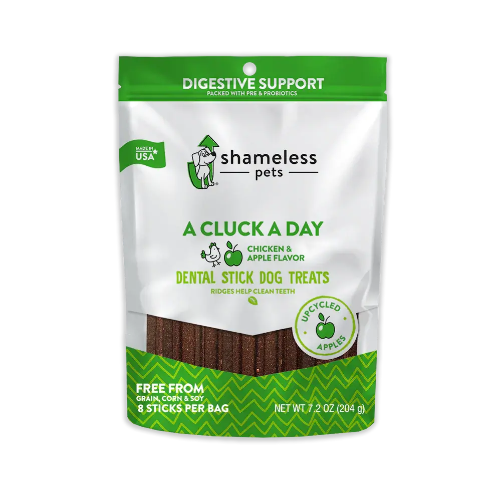 Shameless Pets A Cluck A Day (Pre/Probiotic) Dental Sticks Dog Treats Shameless Pets