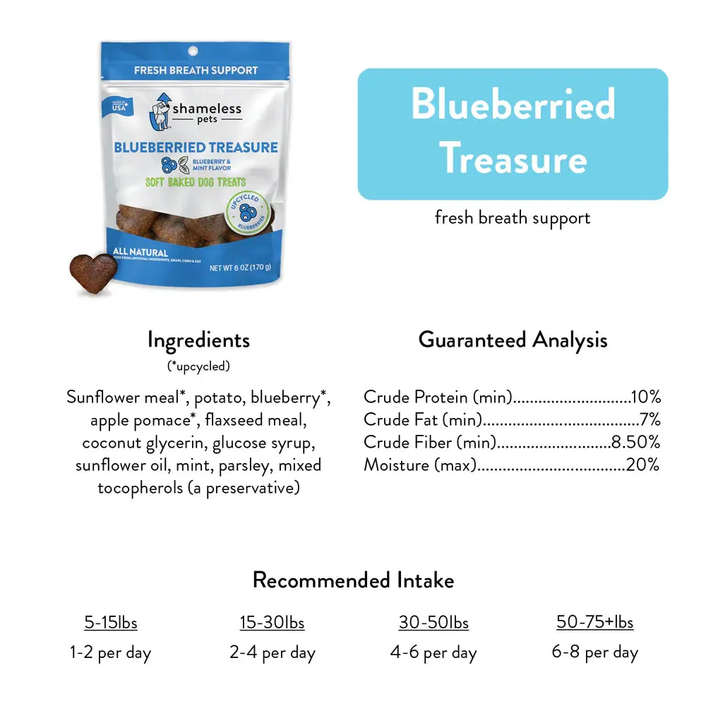 Shameless Pets Blueberried Treasure Soft Baked Dog Treats Shameless Pets