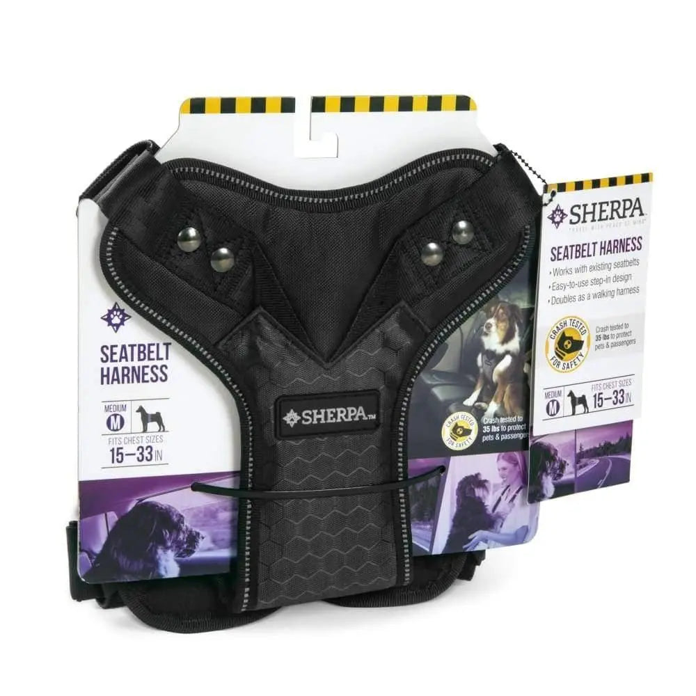 Sherpa's Pet Trading Company Crash Tested Seatbelt Safety Dog Harness Black Sherpa's Pet Trading Company CPD