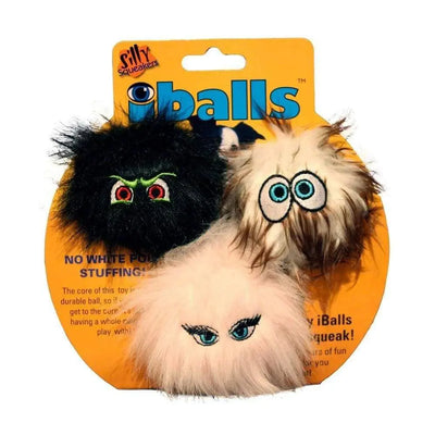 Silly Squeakers® Iballs Super Soft Furry Plush Dog Toys Small 3 Pack Silly Squeakers®