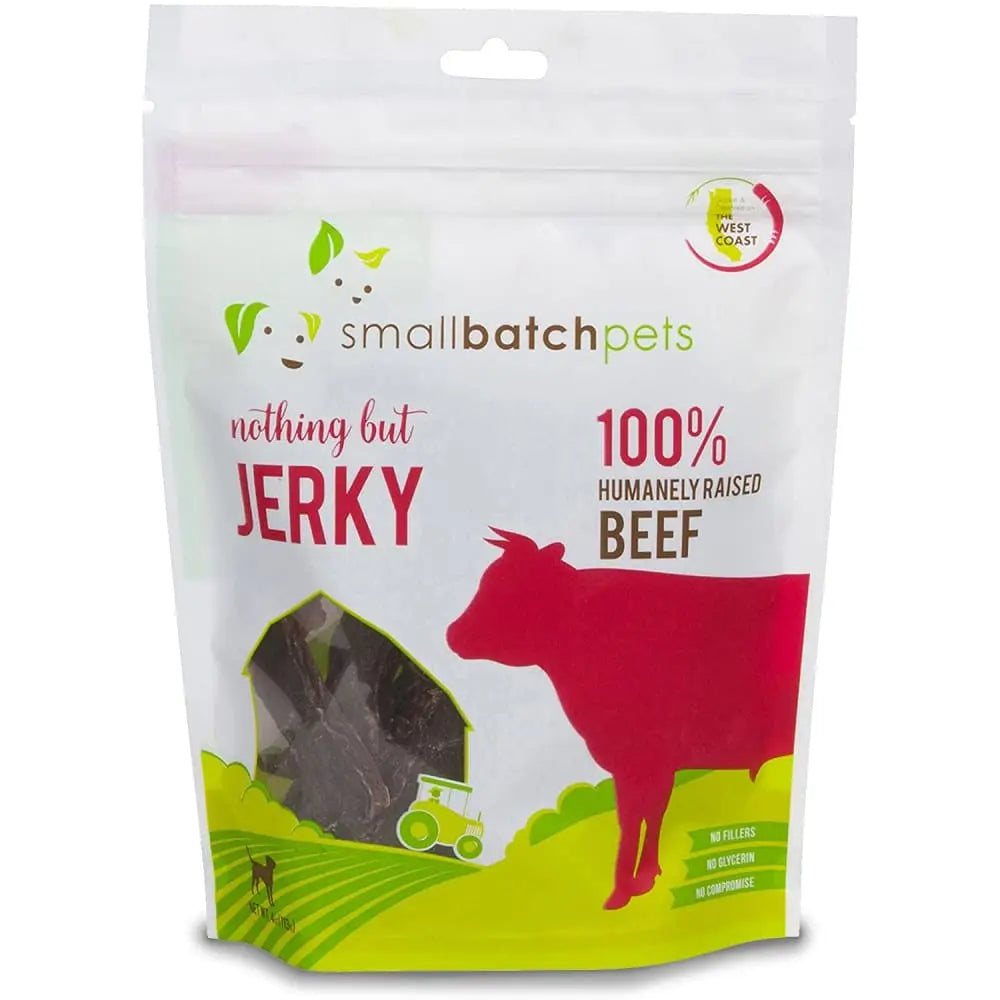 Smallbatch Pets Premium Beef Jerky Treat for Dogs and Cats, 4 oz Smallbatch Pets