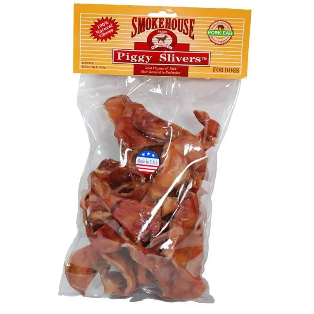 Smokehouse USA Made Piggy Slivers Dog Chew 24 pk Smokehouse