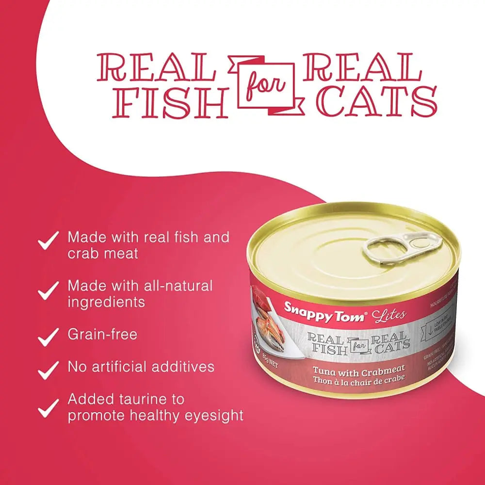 Snappy Tom Lites Tuna with Crabmeat Canned Cat Food Snappy Tom