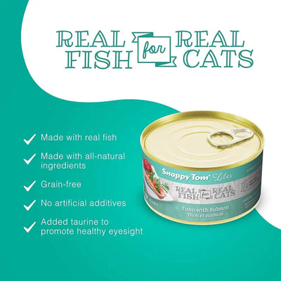 Snappy Tom Lites Tuna with Salmon Canned Cat Food Snappy Tom