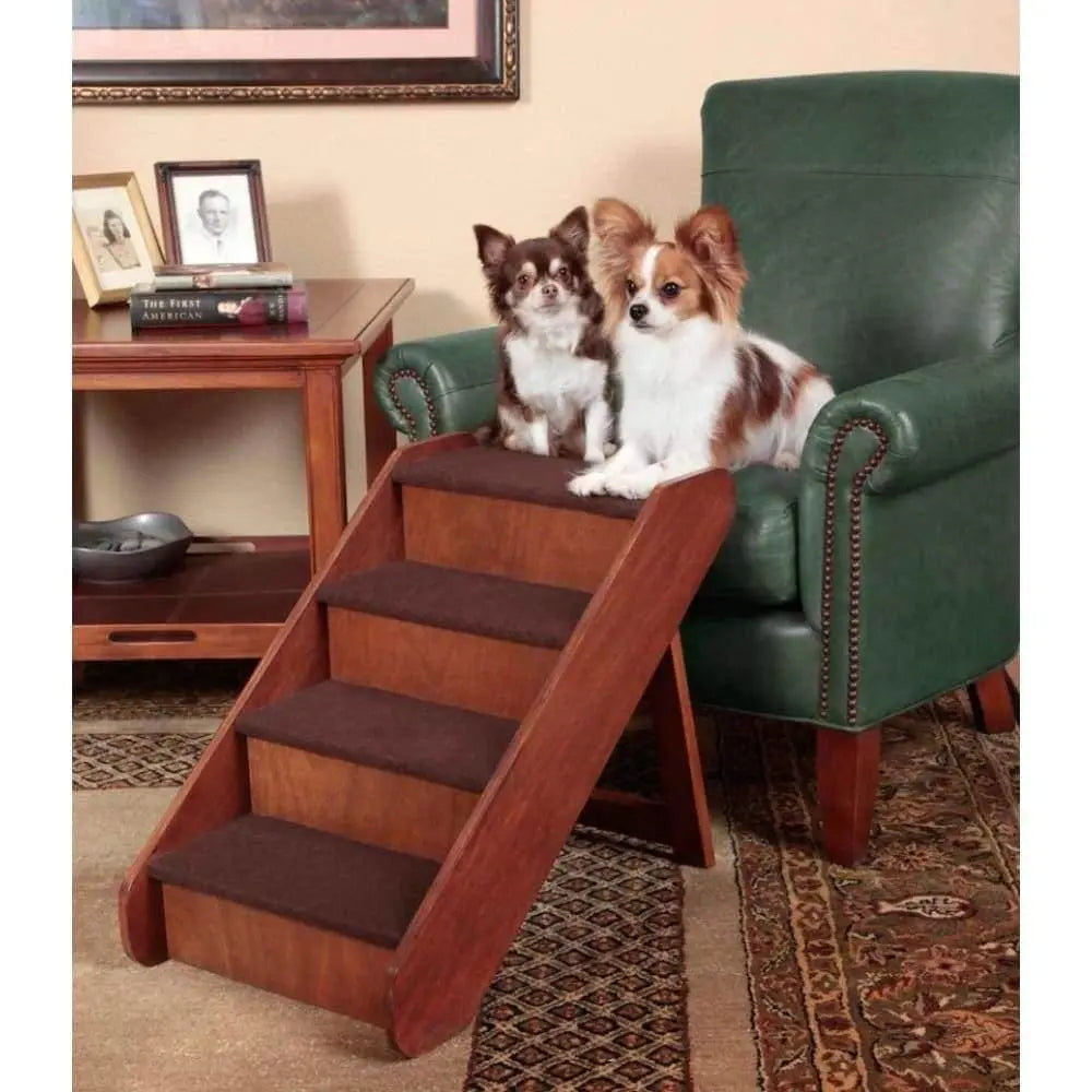 Solvit Products CozyUp Folding Wood Pet Steps, 4 Steps Walnut Large Solvit Products CPD