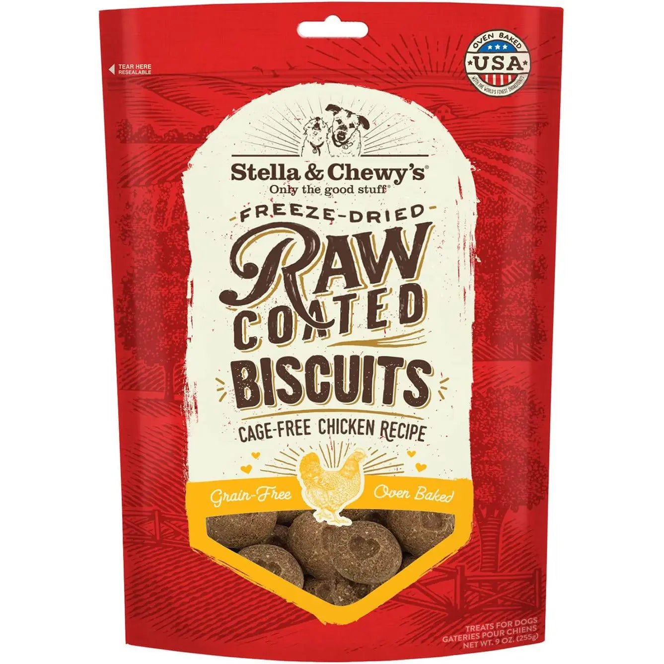 Stella & Chewys Dogs Raw Coated Biscuits Dog Treata 9Oz Stella & Chewy's