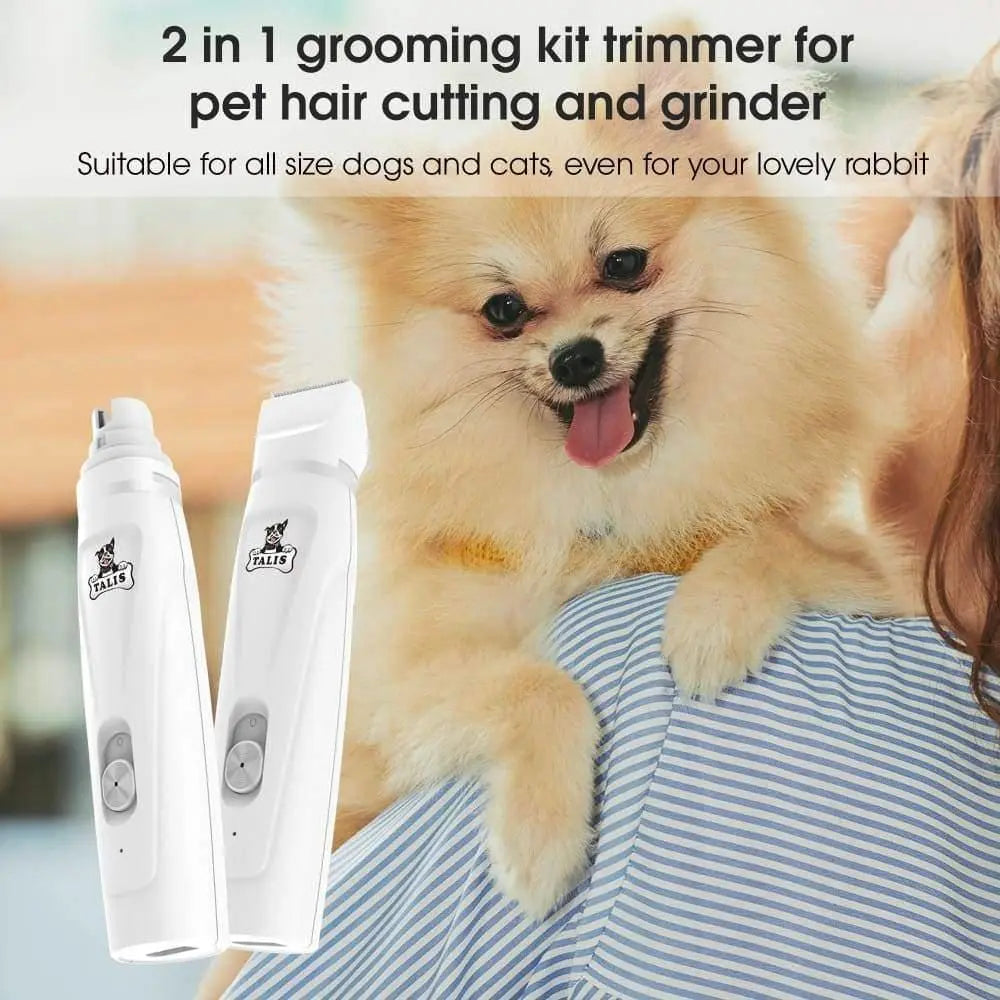 Talis Dog Nail Grinder and Electric Trimmer Hair Clippers Nail Kit for Cats, Dogs, Rabbits, Birds Talis Us