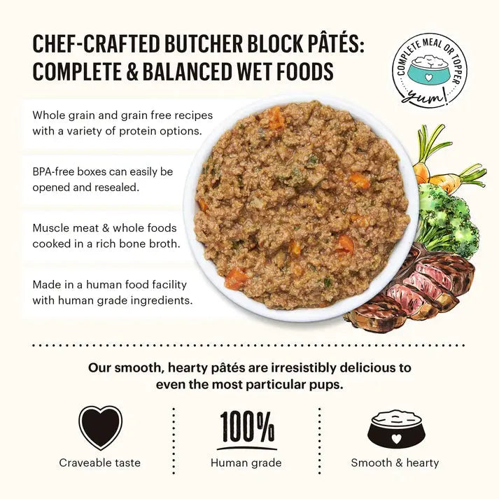 The Honest Kitchen Butcher Block Pate: Turkey & Autumn Veggies Pate Wet Dog Food 6/10.5oz The Honest Kitchen