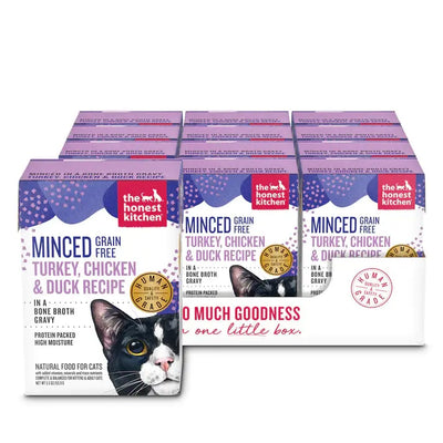 The Honest Kitchen Grain Free Minced Turkey, Chicken & Duck Recipe in a Bone Broth Gravy Wet Cat Food  12/5.5oz The Honest Kitchen