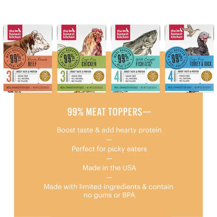 The Honest Kitchen Meal Booster: 99% Salmon & Pollock Wet Dog Food Topper 12/5.5oz The Honest Kitchen