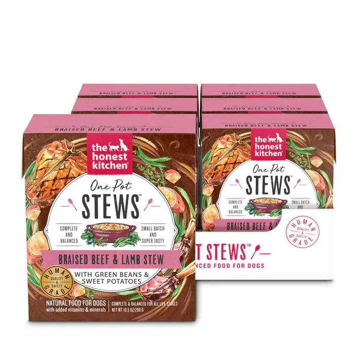 The Honest Kitchen One Pot Stews: Braised Beef & Lamb Stew with Green Beans & Sweet Potatoes Wet Dog Food  6/10.5oz The Honest Kitchen