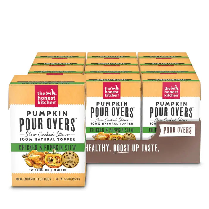 The Honest Kitchen Pumpkin Pour Overs: Chicken & Pumpkin Stew Wet Dog Food Topper 12/5.5oz The Honest Kitchen