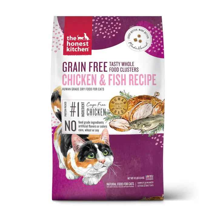 The Honest Kitchen Whole Food Clusters Grain Free Chicken & Fish Dry Cat Food The Honest Kitchen