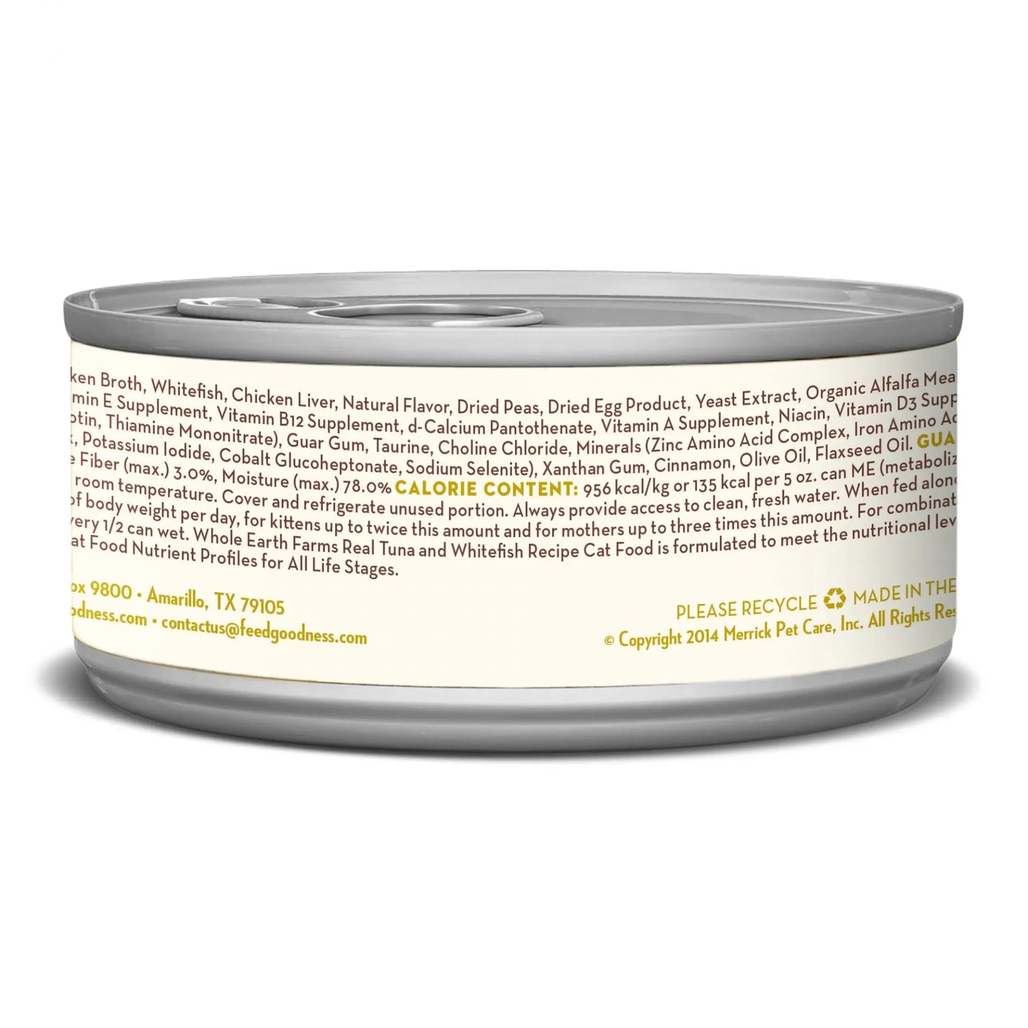 Whole Earth Farms Grain Free Real Tuna & Whitefish Canned Cat Food 24 / 5 oz Whole Earth Farms®