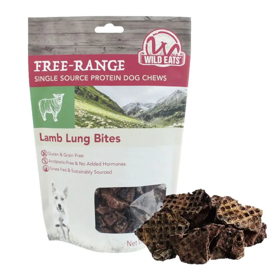 Wild Eats Natural Lamb Lung Bites Dog Treat 4 oz Wild Eats