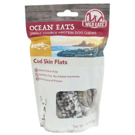 Wild Eats Wild Caught Cod Skin Flats Dog Treat 6 ct Wild Eats