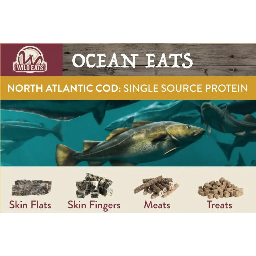 Wild Eats Wild Caught Cod Skin Flats Dog Treat 6 ct Wild Eats