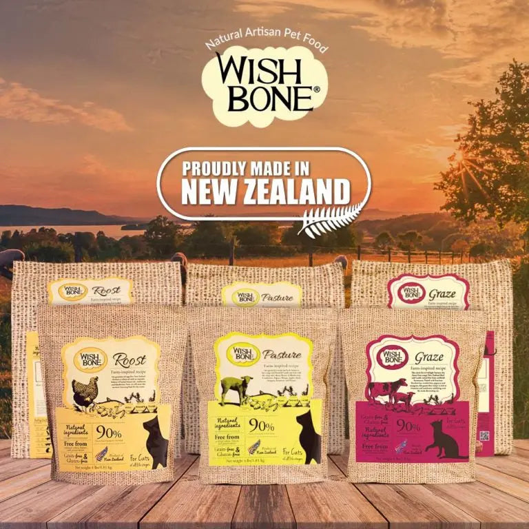 Wishbone Grain Free Graze Grass fed New Zealand Beef Dry Cat Food Wishbone